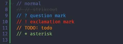 Better Comments VSCode Extension